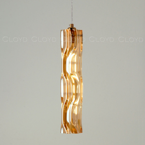 Подвесной светильник Cloyd ICEBERG-A P1 / Ø8 см - латунь - янтарное стекло (арт.11642)