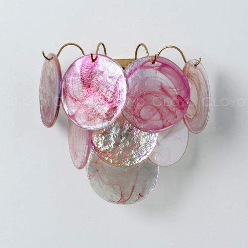 Бра Cloyd LINZE-B W2 / выс. 32 см - латунь - розов.стекло (арт.20481) фото 2