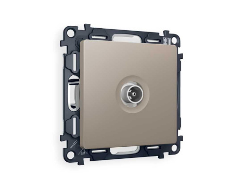 Комплект механизма TV розетки проходной AMBRELLA VOLT ALFA Серо-бежевый матовый 5-1000 MHz 4dB QUANT (AP3730, VM211) MA373030