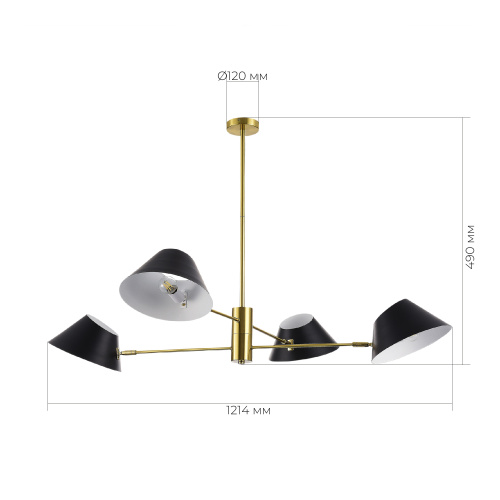 SLE1253-343-04 Светильник подвесной Латунь/Черный, Белый E14 4*60W NORBI фото 3