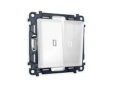 Комплект механизма 2-кл выключателя AMBRELLA VOLT с подсветкой 5600K ALFA Белый глянец QUANT (AP1040, VM115, G14W)