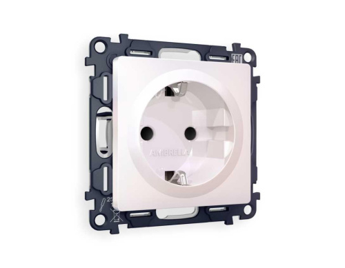 Комплект механизма электрической розетки AMBRELLA VOLT ALFA Жемчуг с/з с шторками QUANT (AP2070, VM141) MA207010