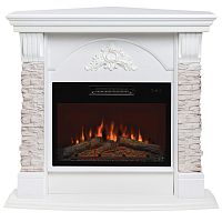 Каминокомплект ATHENA CORNER/АТЛАНТА УГЛ. GR Белый дуб с очагом Электроочаг KENDAL/КЕНДАЛ 24