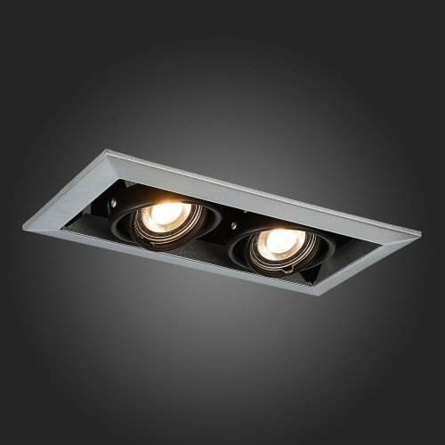 ST250.148.02 Св-к встр. Черный GU10 2*50W  L245xW126xH70 220V Без ламп Встраиваемые светильники фото 3