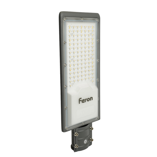 Светодиодный уличный консольный светильник Feron SP3033 100W 6400K 230V, серый фото 3