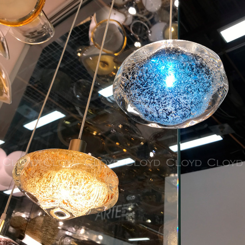 Подвесной светильник Cloyd VOCAL P1 / латунь - синее стекло (арт.11347) фото 4