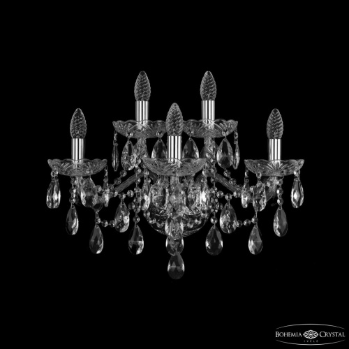 Бра хрустальные 1415B/3+2/200/XL Ni Bohemia Ivele Crystal (Богемия Ивеле Кристалл)