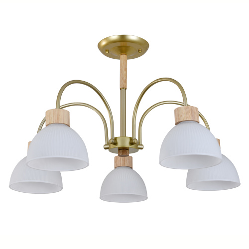 Светильник на штанге 150005/5R E27*60W Gold/Wood фото 2 Светильник на штанге 150005/5R E27*60W Gold/Wood фото 2