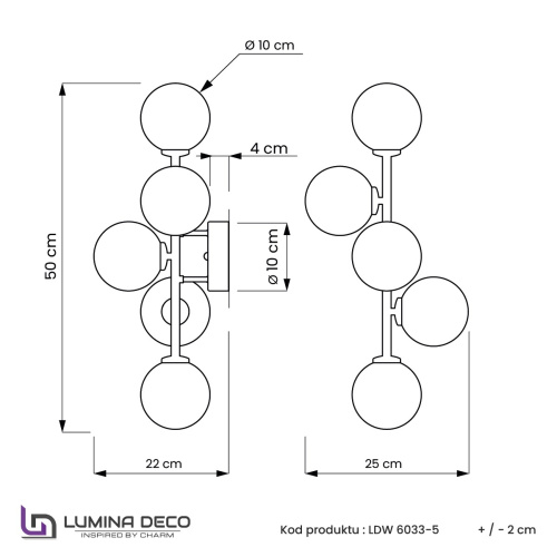 Бра Lumina Deco Marsiada LDW 6033-5 F.GD фото 3