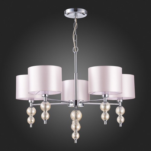 SLE105703-05 Светильник подвесной Хром/Светло-бежевый E14 5*40W RAMER фото 6