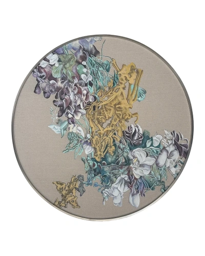 Круглая картина с росписью по ткани "Икеда"