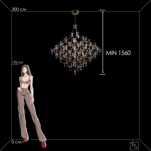 10259/1200 Gold Asfour Подвесной светильник LOFT IT Mira фото 4