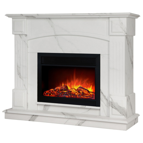 Каминокомплект CAROLINA/БОСТОН Мрамор Каррара с очагом Электроочаг MOONBLAZE LUX/МУНБЛЕЙЗ фото 2