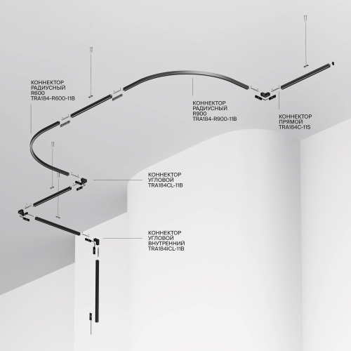 Шинопровод накладной/подвесной Technical TRX184-111B фото 2