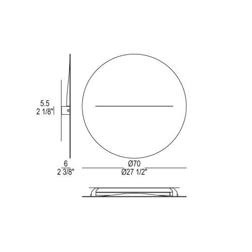 Настенный/Потолочный светильник RISE 70 P фото 3