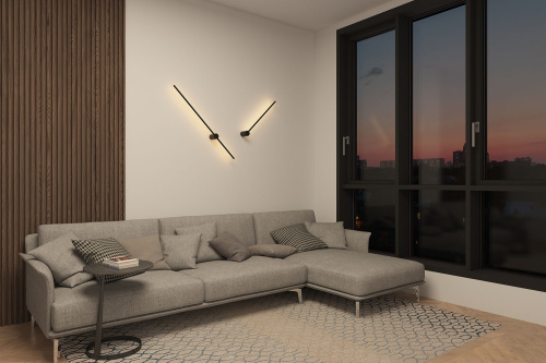 DK5012-BK Бра 800 мм, 3000К, IP20, 7 Вт, черный, алюминий фото 8