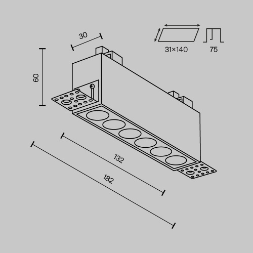 Встраиваемый светильник Technical DL065-12W3-6K-TRS-B фото 2