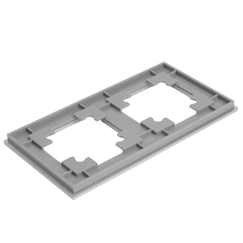 Рамка 2-местная, металл, STEKKER, MFR00-7002-03 , серия Катрин, серебро фото 2