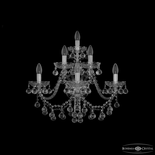 Бра хрустальные 1409B/3+2+1/240/XL Ni Bohemia Ivele Crystal (Богемия Ивеле Кристалл)