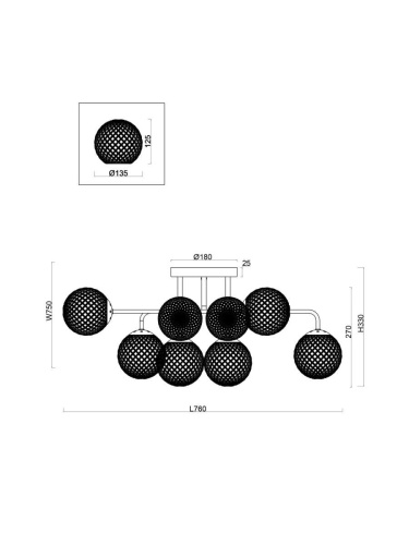 Люстра Freya FR8016PL-08BBS фото 7