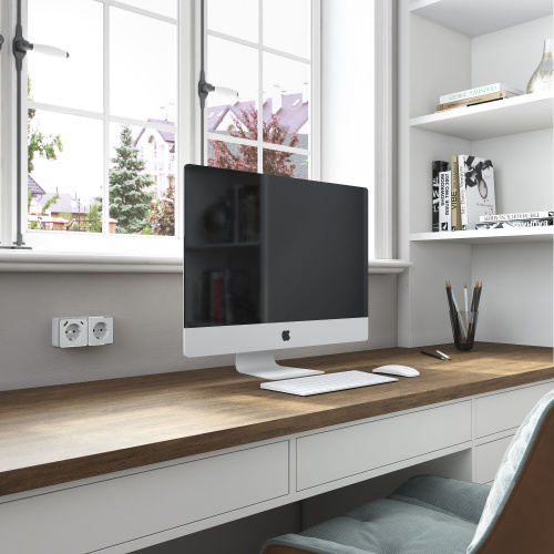 Розетка с заземлением, шторками и USB тип A+C Gallant белый W5071701 фото 3