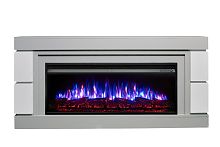 Каминокомплект ДЭНВЕР Серый камень/Белый с очагом Электроочаг PREMIER/ПРЕМЬЕР 45