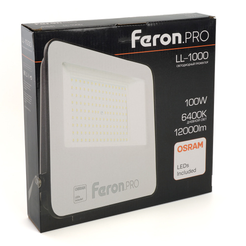 Светодиодный прожектор Feron.PRO LL-1000 IP65 100W 6400K  черный фото 9