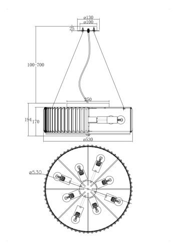 Потолочный светильник Maytoni MOD080CL-08CH фото 2