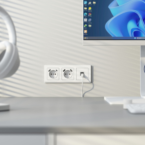 Розетка Ethernet RJ-45 cat. 6A экранированная (белый матовый) W5120001 фото 5