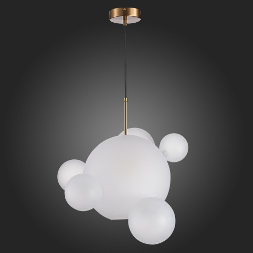 SL1133.513.01 Светильник подвесной ST-Luce Латунь/Белый E27 1*60W BOPONE фото 4