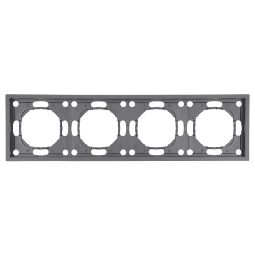 Рамка STEKKER, PFR00-5004-10  4-местная, серия Эмили, платиново-серый, soft touch