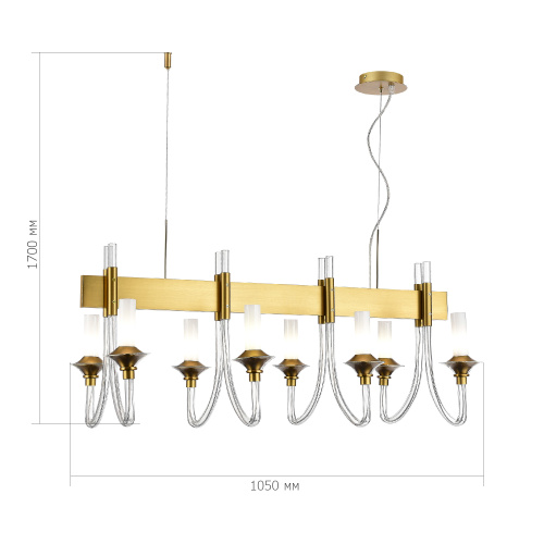 SL1241.213.08 Люстра подвесная ST-Luce Золотистый/Белый E14 8*40W VETRANO фото 2