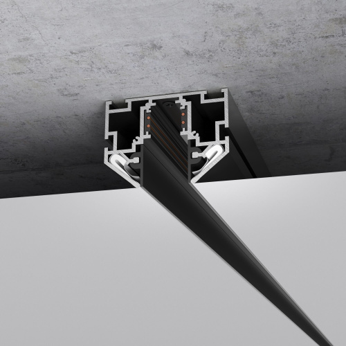 Slim Magnetic Шинопровод для натяжных потолоков с декоративными вставками черный 2м 85204/00