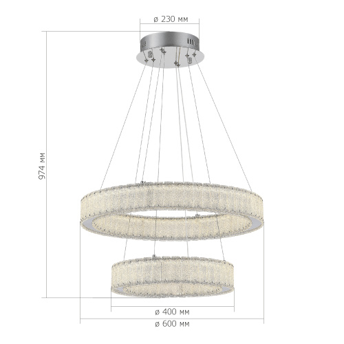 SL6008.103.02 Люстра подвесная ST-Luce Хром/Хром LED 2*50W 3000K LATOZZO фото 2