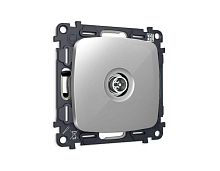 Комплект механизма TV розетки оконечной экранированной 5-1000MHz 3dB Ambrella Volt OMEGA Серебро глянец QUANT (OP4130, VM199) MO413005