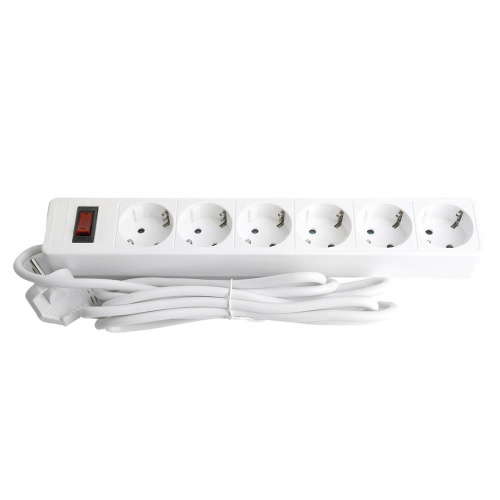 Сетевой фильтр 6-местный с/з STEKKER HM20-61-053x1мм2, 5 м, серия Optima, белый фото 6