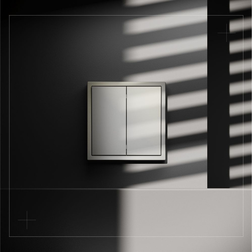 Проходной переключатель встраиваемый Voltum S70 двухклавишный 10А, (шелк) VLS020304 фото 5