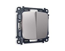 Комплект механизма 2-кл проходного выключателя AMBRELLA VOLT OMEGA Сталь матовый QUANT (OP5030, VM120) MO503020