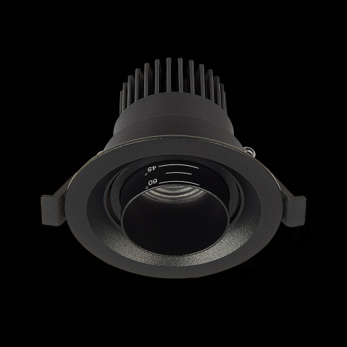 ST701.438.07 Св-к встр. Zoom Черный LED 1*7W 3000K 560Lm Ra 15°-60° IP20 D90xH65 170-240V Встраиваемые светильники фото 4