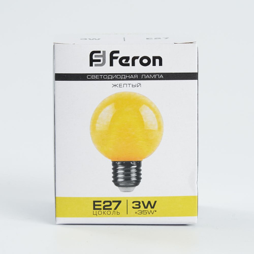Лампа светодиодная Feron LB-371 Шар матовый E27 3W 230V желтый фото 4