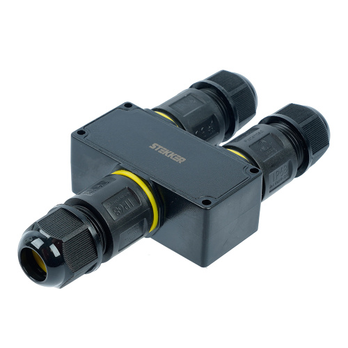 Соединитель-коннектор для проводов Y 3-контактный LD555 STEKKER, водонепрониц. пружинный контакт