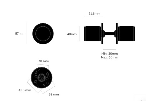 Дверная ручка Knob Steel Linear set of 2 фото 5