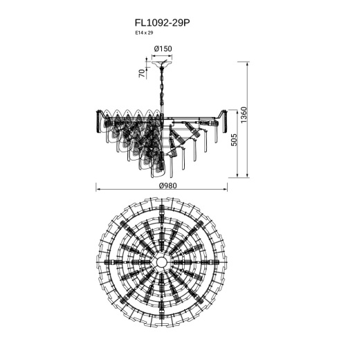 Люстра подвесная Finezza FL1092-29P фото 2