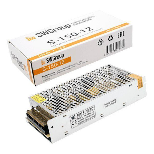 Блок питания SWG 12V 150W IP20 12,5A S-150-12 000107 Блок питания SWG 12V 150W IP20 12,5A S-150-12 000107
