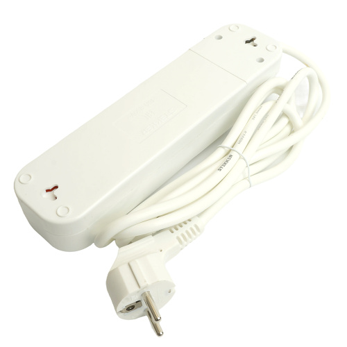 Удлинитель четырехместный с/з  с выключ. STEKKER HM07-41-05 3x1мм2, 5м, (У16А-003)  серия Home , белый фото 7