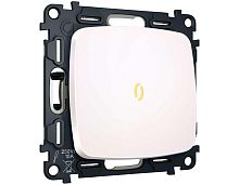 Комплект механизма 1-клавишного выключателя с самовозвратом с подсветкой 3200K Ambrella Volt OMEGA Жемчуг QUANT (OP2020, VM113, G11Y) MO202050