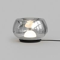 Настольная лампа FLOA, 8 Вт, 3000К, ?220 мм, металл, стекло, черный, дымчатый серый