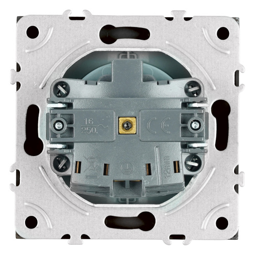 Розетка 1-местная с крышкой с защ. штор, STEKKER, с/з, IP42, 250В, 16А, серия Эмили, RST16-5112-10, платиново-серый, soft touch фото 6