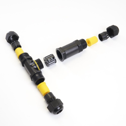 Соединитель-коннектор для проводов LD530, 3-контактный, водонепроницаемый (клемма 3pin), черный фото 2