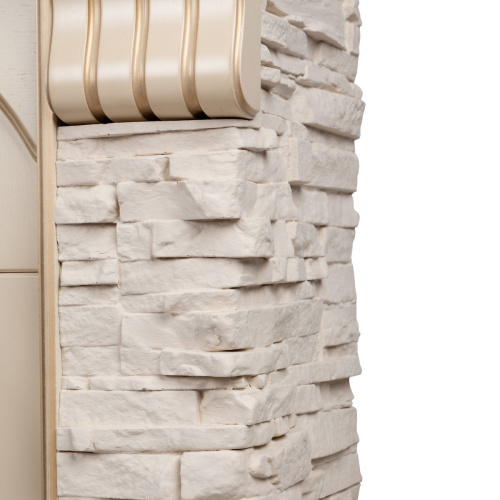 Электрокамин RealFlame Athena WT белый дуб с золотой патиной с очагом Fobos Lux Black фото 6